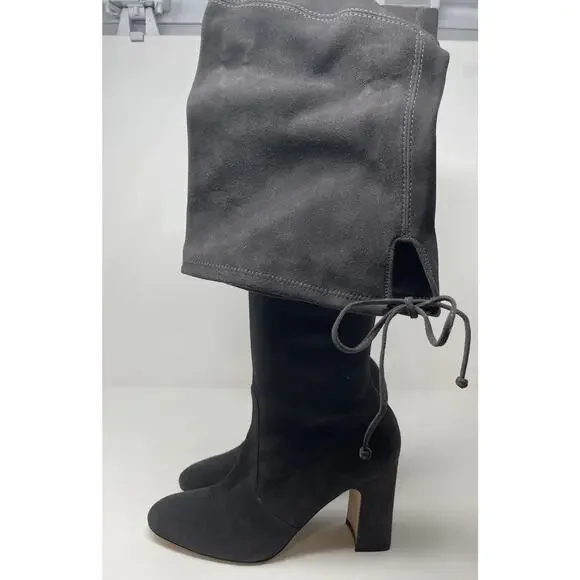 Stuart Weitzman Tipland Gray Suede Over the Knee-High Boots 9.5 - Picture 5 of 15